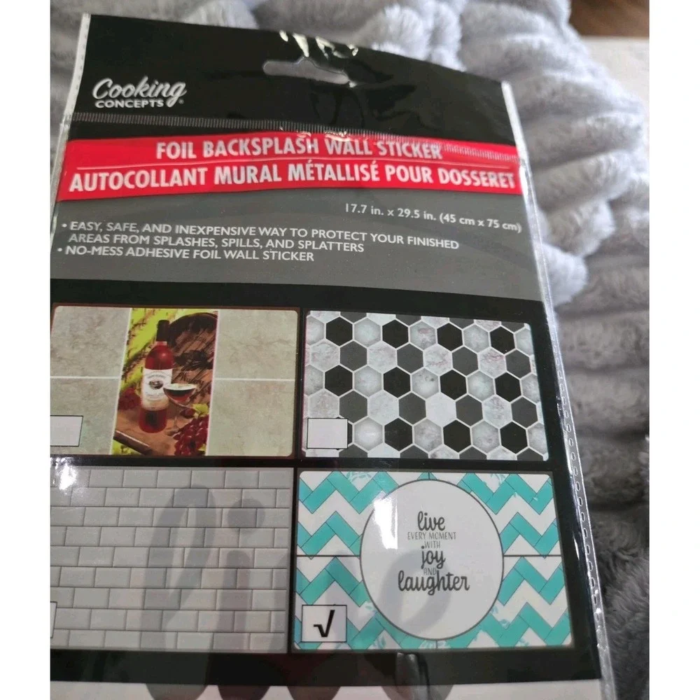 Cooking Concepts Foil Backsplash Wall Sticker Decal Live Life To The Fullest NIP